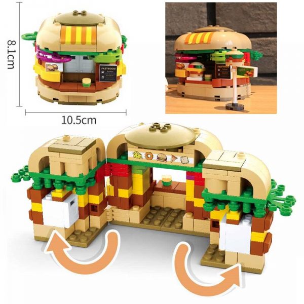 Sluban B0705A Food Court Hamburger Fast Food Sandwich Restaurant Assembly 3D Mini Blocks Bricks Building Toy 3 - LOZ™ MINI BLOCKS