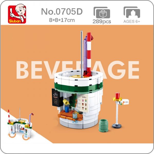 Sluban B0705D Food Court Fruit Juice Beverage Shop Restaurant City Street 3D Mini Blocks Bricks Building - LOZ™ MINI BLOCKS