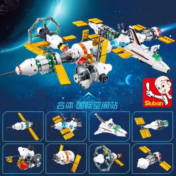Sluban B0731 Space Adventure International Space Station Base Satellites DIY Mini Blocks Bricks Building Toy for 3 - LOZ™ MINI BLOCKS