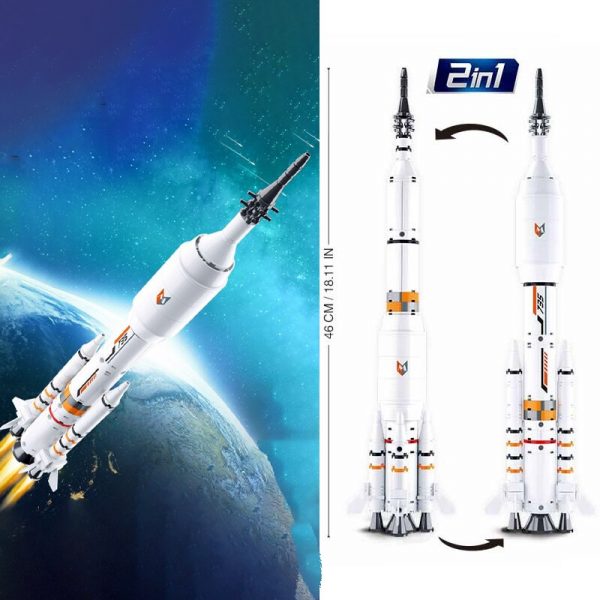 Sluban B0735 Space Adventure Long March Rocket 46CM 2IN1 Astronaut Explore Mini Blocks Bricks Building Toy 2 - LOZ™ MINI BLOCKS