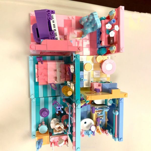 Sluban B0757 Pink Dream House Kitchen Bedroom Piano Toilet Dress SittingRoom Mini Blocks Bricks Building Toy 3 - LOZ™ MINI BLOCKS