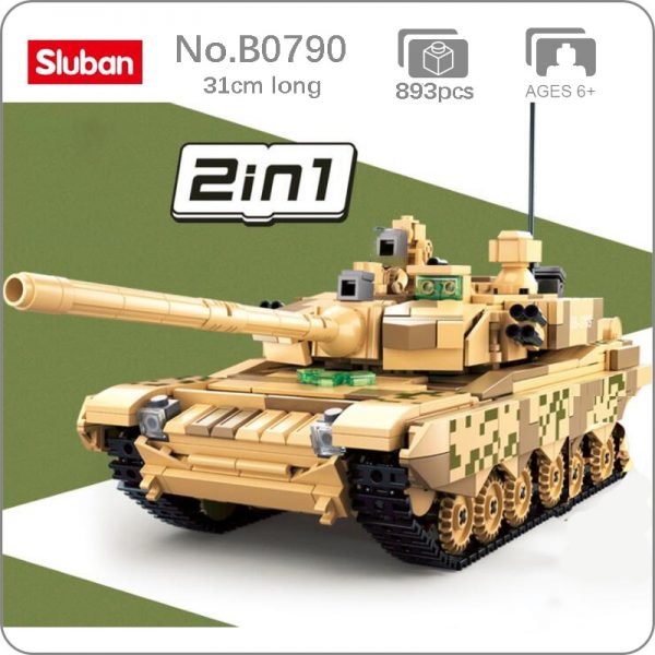 Sluban B0790 Military Army Main Battle Tank Heavy Power 2in1 Automobile DIY Mini Blocks Bricks Building - LOZ™ MINI BLOCKS