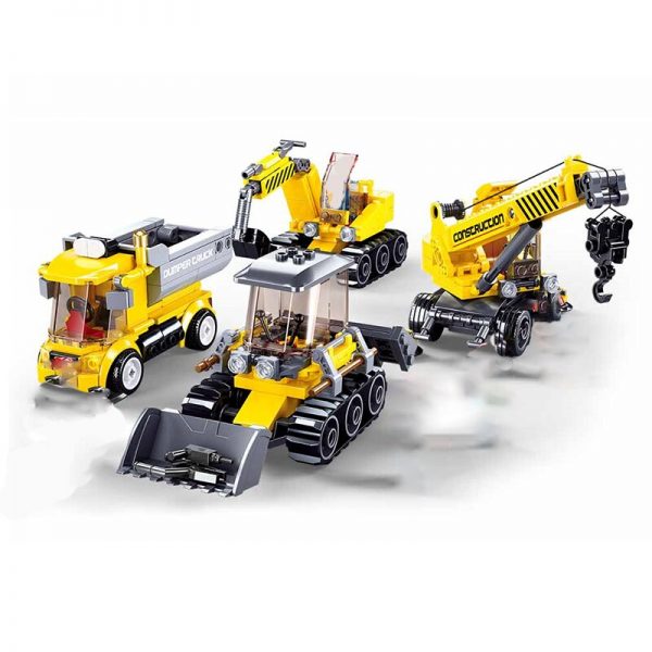 Sluban B0810 Construction Vehicle Truck Crane Bulldozer City Traffic 4PCS 3D Mini Blocks Bricks Building Toy 1 - LOZ™ MINI BLOCKS