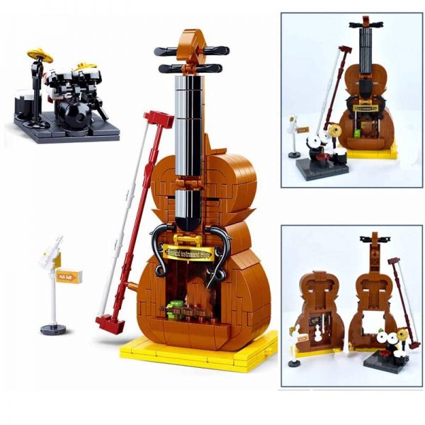Sluban B0817 Violin Shop Music Instrument Store Drum Microphone City Street Mini Blocks Bricks Building Toy 3 - LOZ™ MINI BLOCKS