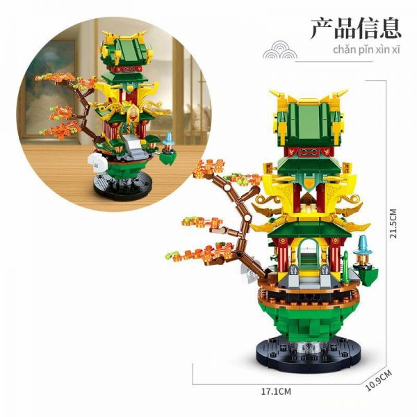 Sluban B1003 Chinese Architecture Ancient Tree Fairy Pavilion Tower Palace Mini Blocks Bricks Building Toy for 4 - LOZ™ MINI BLOCKS