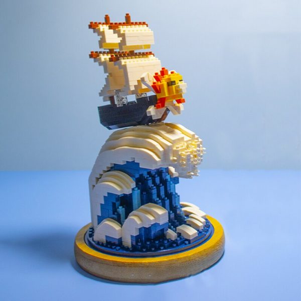 WS 2656 Thousand Sunny Pirate Ship Boat Sea Wave 3D Model DIY Mini Diamond Blocks Bricks 5 - LOZ™ MINI BLOCKS