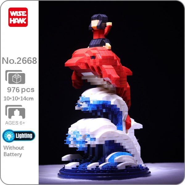 WS 2668 Fairy Tale Girl Dophin Sea Wave Animal Pet Fish 3D Model DIY Mini Diamond - LOZ™ MINI BLOCKS