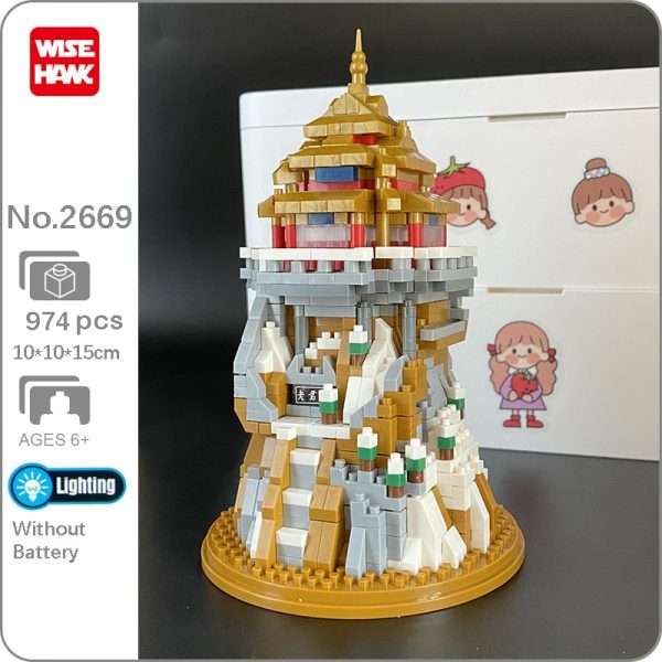 WS 2669 Fairy Tale Holy Temple Mountain Myths Legends 3D Model DIY Mini Diamond Blocks Bricks - LOZ™ MINI BLOCKS
