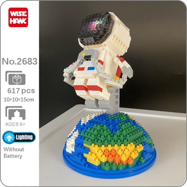 WS 2683 Space Astronaut Fly Spaceman Earth 3D Model 617pcs DIY Mini Diamond Blocks Bricks Building - LOZ™ MINI BLOCKS