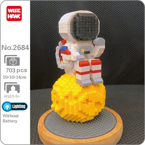 WS 2684 Space Astronaut Spaceman Moon Thinker 3D Model 703pcs DIY Mini Diamond Blocks Bricks Building - LOZ™ MINI BLOCKS
