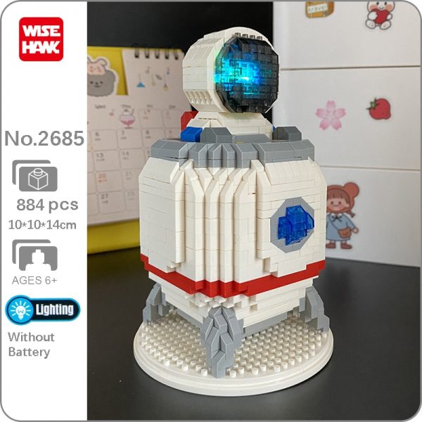 WS 2685 Space Astronaut Spaceman Rocket Figure 3D Model 884pcs DIY Mini Diamond Blocks Bricks Building - LOZ™ MINI BLOCKS