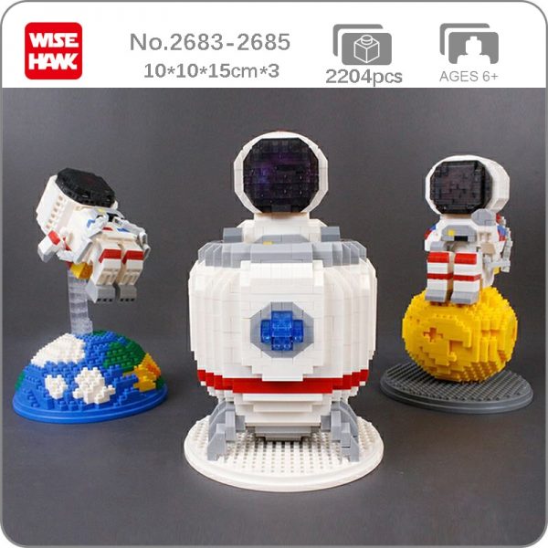 WS Space Astronaut Fly Spaceman Earth Moon Rocket Thinker 3D Model Mini Diamond Blocks Bricks Building - LOZ™ MINI BLOCKS