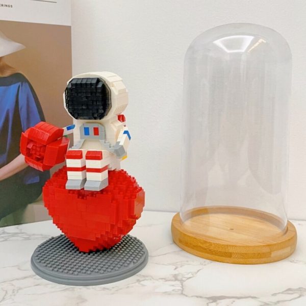 WS Space Astronaut Spaceman Heart Rose Flower Led Light Display Cover Wood Base Mini Diamond Blocks 3 - LOZ™ MINI BLOCKS