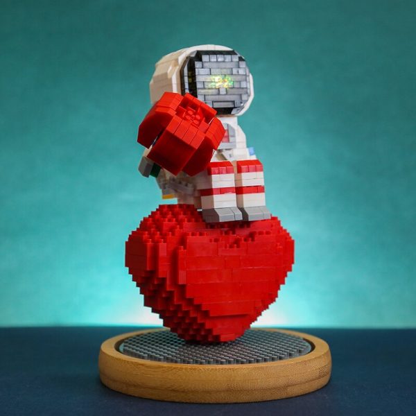 WS Space Astronaut Spaceman Heart Rose Flower Led Light Display Cover Wood Base Mini Diamond Blocks 4 - LOZ™ MINI BLOCKS