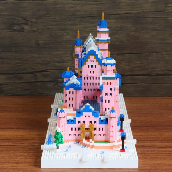 Weagle 2633 World Architecture Pink Swan Stone Castle 3D Model DIY Mini Diamond Blocks Bricks Building 3 - LOZ™ MINI BLOCKS