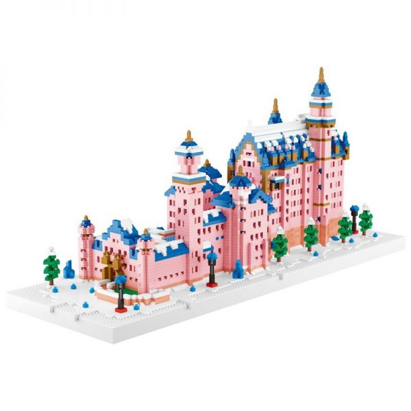 Weagle 2633 World Architecture Pink Swan Stone Castle 3D Model DIY Mini Diamond Blocks Bricks Building 4 - LOZ™ MINI BLOCKS