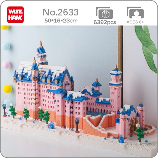 Weagle 2633 World Architecture Pink Swan Stone Castle 3D Model DIY Mini Diamond Blocks Bricks Building - LOZ™ MINI BLOCKS