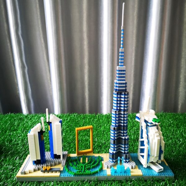 World Architecture City Dubai Frame Burj Al Arab Khalifa Tower DIY Mini Diamond Blocks Bricks Building 2 - LOZ™ MINI BLOCKS