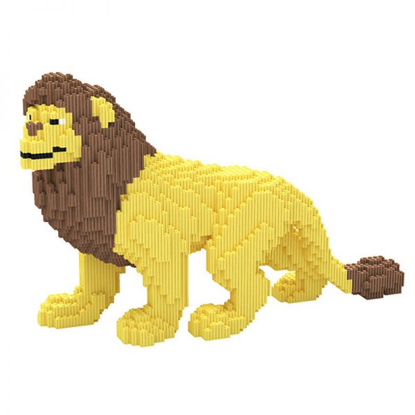 XIZAI 8008 Yellow Male Lion Wild Animal Pet 3D Model 34cm long DIY Mini Magic Blocks 3 - LOZ™ MINI BLOCKS