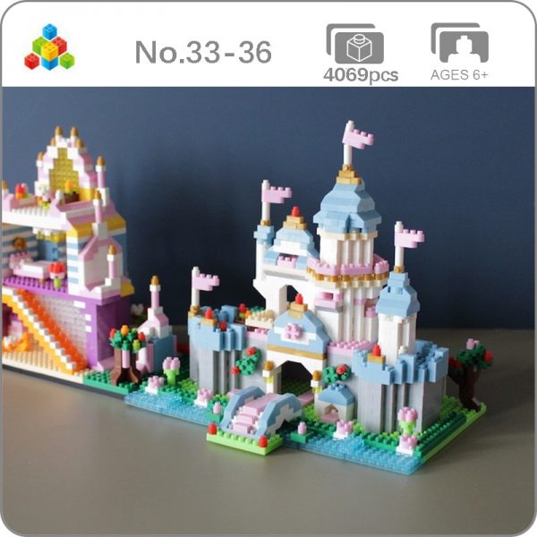 YZ Architecture Princess Dream Castle Palace Park in Sea Scenery DIY Mini Diamond Blocks Bricks Building - LOZ™ MINI BLOCKS