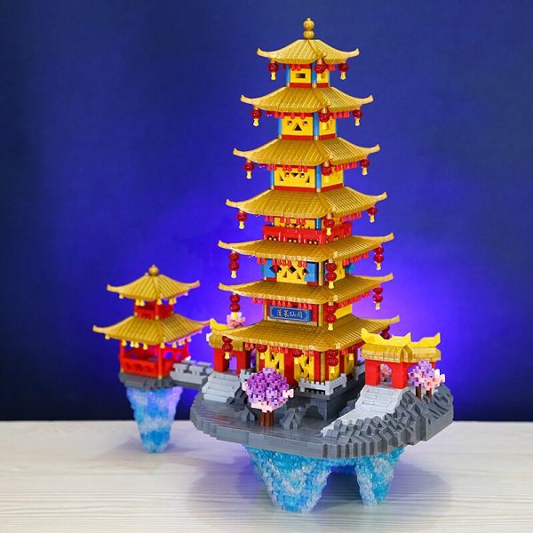 YZ World Architecture Ancient Penglai Pavilion Tower Palace Cloud 3D Mini Diamond Blocks Bricks Building Toy 3 - LOZ™ MINI BLOCKS