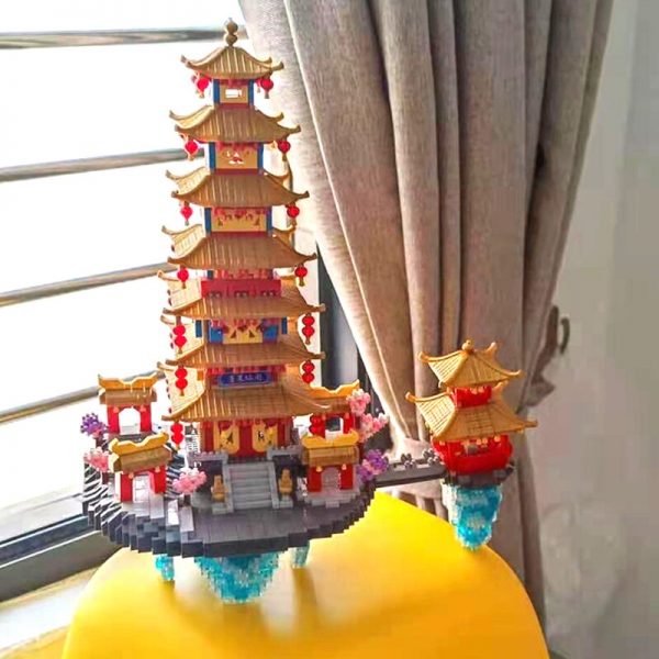YZ World Architecture Ancient Penglai Pavilion Tower Palace Cloud 3D Mini Diamond Blocks Bricks Building Toy 5 - LOZ™ MINI BLOCKS