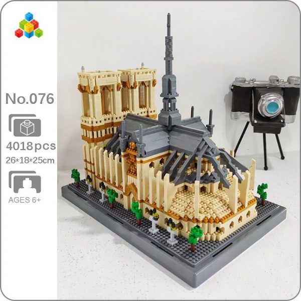 YZ World Architecture Notre Dame de Paris Church Museum 3D Model DIY Mini Diamond Blocks Bricks - LOZ™ MINI BLOCKS