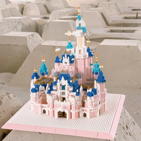 ZRK 7830 World Architecture Dream Amusement Park Pink Castle Model Mini Diamond Blocks Bricks Building Toy 1 - LOZ™ MINI BLOCKS