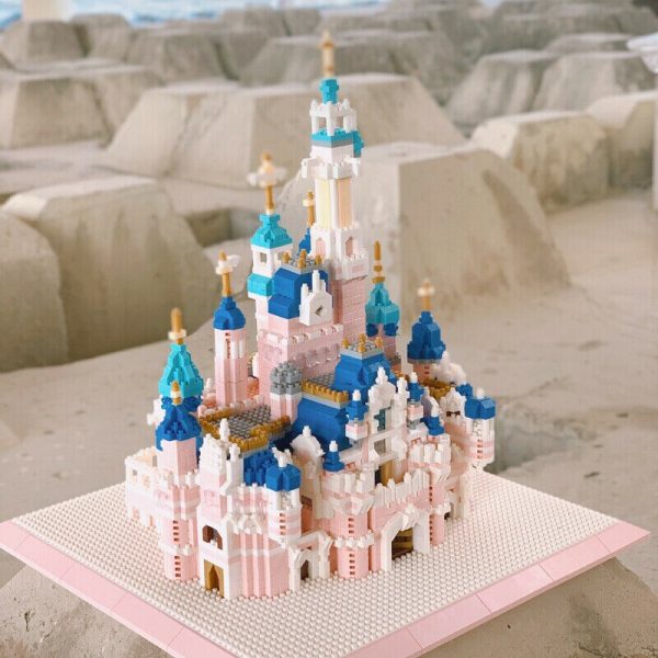 ZRK 7830 World Architecture Dream Amusement Park Pink Castle Model Mini Diamond Blocks Bricks Building Toy 2 - LOZ™ MINI BLOCKS
