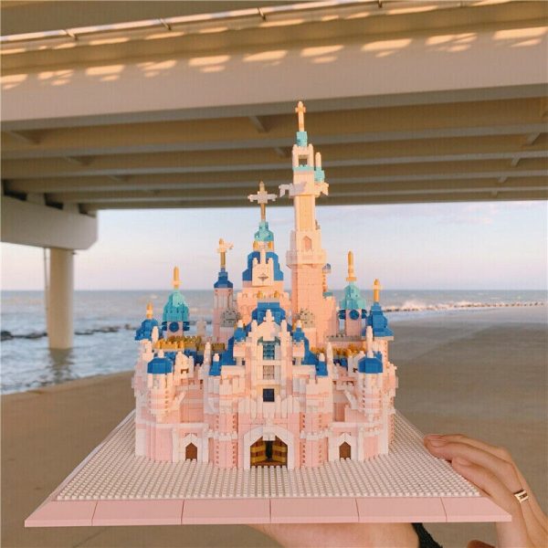 ZRK 7830 World Architecture Dream Amusement Park Pink Castle Model Mini Diamond Blocks Bricks Building Toy 3 - LOZ™ MINI BLOCKS