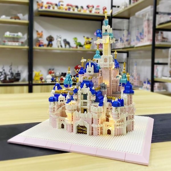 ZRK 7830 World Architecture Dream Amusement Park Pink Castle Model Mini Diamond Blocks Bricks Building Toy 4 - LOZ™ MINI BLOCKS