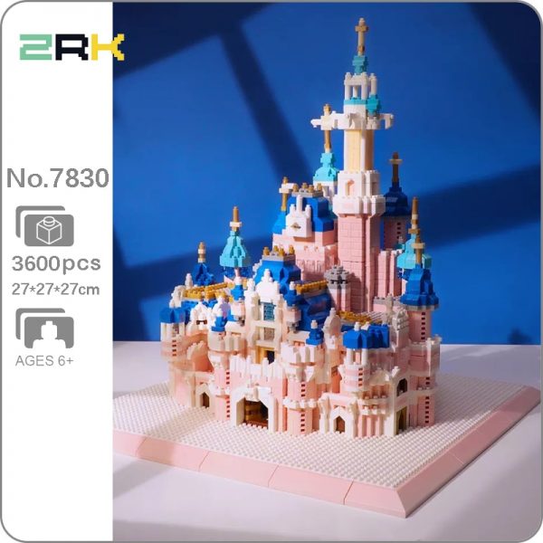 ZRK 7830 World Architecture Dream Amusement Park Pink Castle Model Mini Diamond Blocks Bricks Building Toy - LOZ™ MINI BLOCKS